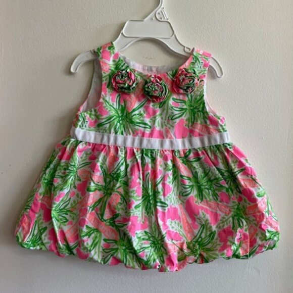 LILLY PULITZER Nibbles Carrot Bubble Dress 3-6 Months - Picture 5 of 14